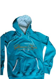 Women Sea Green Hoodie With Printed Cap