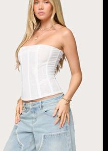 White Corset Tube Top