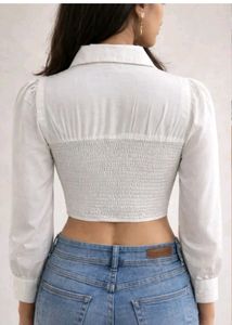 Two-Tone Lace-Up Corset Shirt