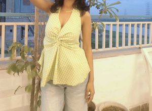 Cute Gingham Halter Top