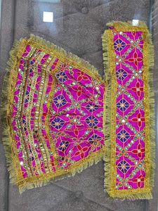 Vibrant Red  and Pink Embroidered Mata Lehenga Set