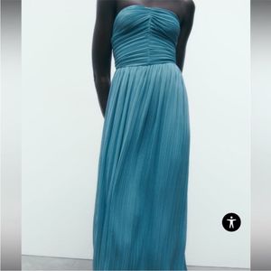 Zara Limited Edition Pleated Stapless Midi Dress