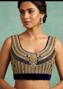 Embroidered Velvet Blouse