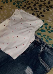 Heart Print Sleeveless Top