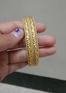 Elegant Gold-Plated Bangles (Set of 2)