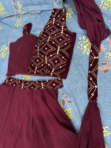 Maroon Designer Lehenga Choli Set