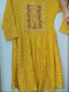 Beautiful Yellow Kurta with Sharara Set