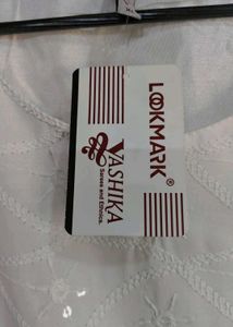 Elegant White Chikankari Kurta cum gown
