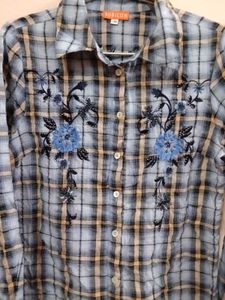 Premium German Export Embroidered Plaid Shirt ✨