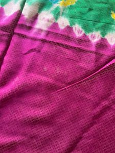Pink And Green Silk Saree