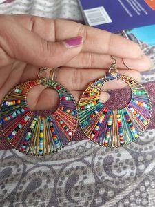 Boho Multicolor Hoop Earrings