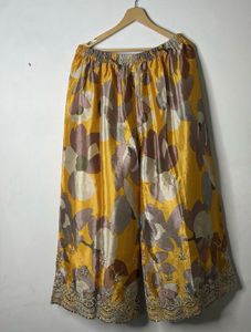 Yellow Floral Kurta Set with Palazzo