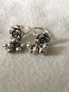 Silver Rose Toe Rings
