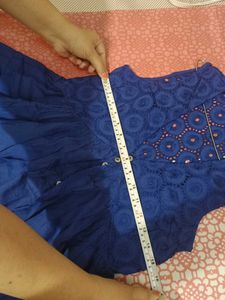 Blue Sleeveless A-Line Dress
