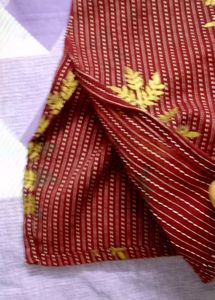 Maroon Kurta with Gold Leaf Print
