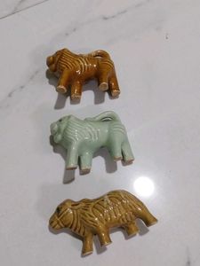 Set of 3 Ceramic Animal Figurines