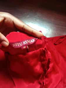 Vibrant Red Ethnic Leggings