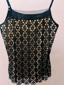 Elegant Black Lace Camisole Top