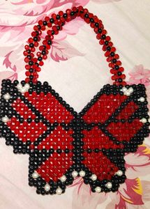 Handmade Beaded Butterfly Handbag  Brand New