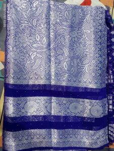 Elegant Blue Banarasi Saree with blouse piece
