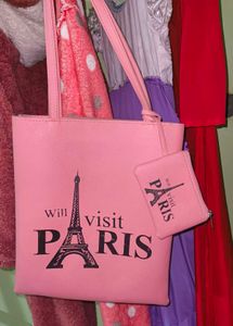 Pink Eiffel Tower Tote Bag