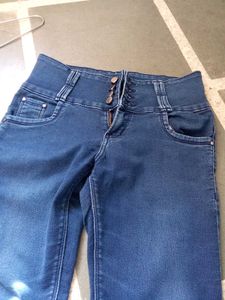 High Waisted Blue Denim Jeans