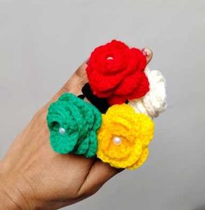 Handmade Crochet Flower Hair rubbers
