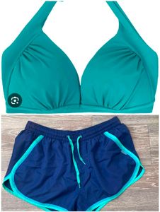 Teal Bikini Top & Shorts Set