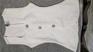 White Textured Sleeveless Top