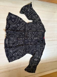 Stylish Printed Black Kurta