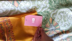 Embroidered Mustard Yellow shwal