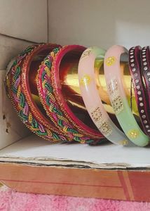 Assorted Bangle Set 10 Bangles and 1 kada