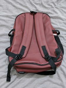 Ana Bags Burgundy PU Leather Backpack