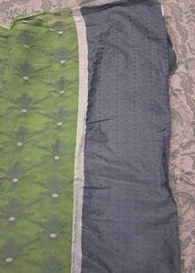 🥻Elegant lime Green rare Kota doria fabric Saree
