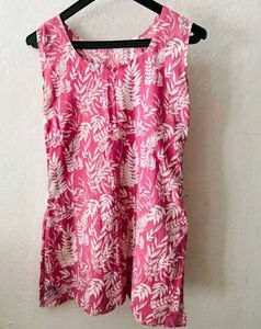 Pink Floral short kurti
