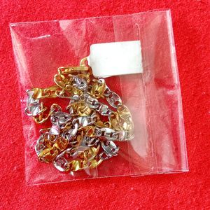 Gold Plated Chain for Men, Women &amp; Girls (HALF-GOLD-SILVER-03)