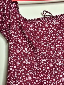 Floral Print Off-Shoulder Midi Dress
