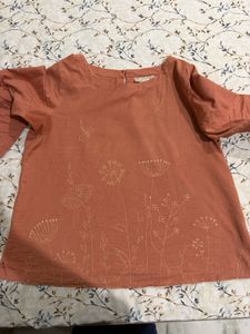 Embroidered Peach tunic