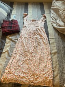 Floral Print Maxi Dress with Slit