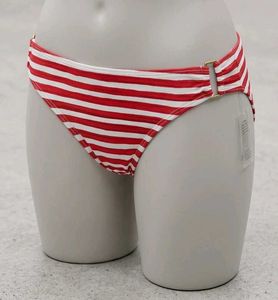 Red and ❤️‍🔥White Striped Bikini Bottom