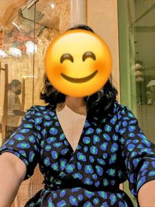 Blue & Green Leopard Print Peplum Top