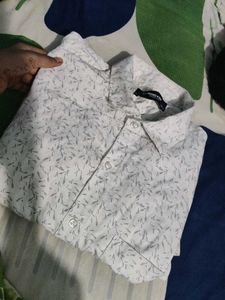 Men's White Printed Casual Shirt