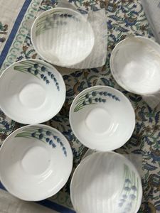 Lavender Design White Bowl