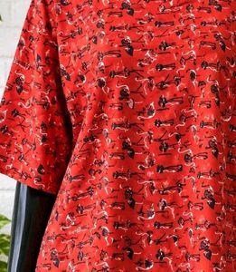 Unique Red Printed Casual Top