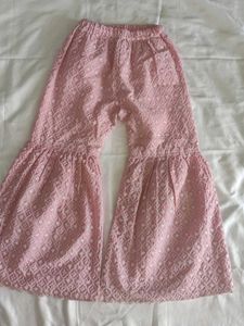 Pink Chikankari 3 pcs Kurta Set with Palazzo