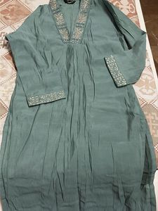 Elegant Beaded Neckline Kurta