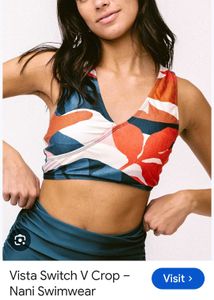 Floral Print V-Neck Bikini Top