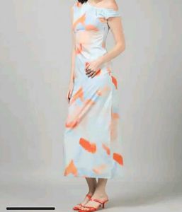 Trendy Abstract Print One-Shoulder Dress