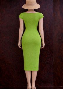 Lime Green Ruffle Sheath Dress💖✨