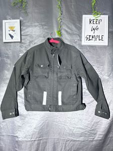 Men's Grey Striped Bomber Jacket
